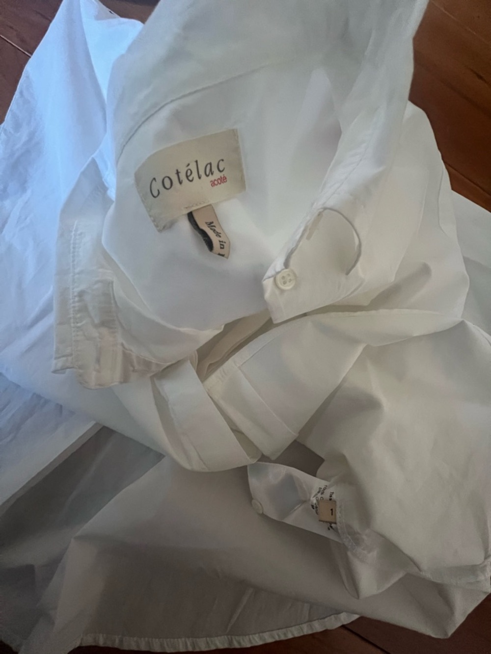 Cotélac acote Oversized long-sleeved shirt white organic cotton 1 quiet luxury - Picture 4 of 8
